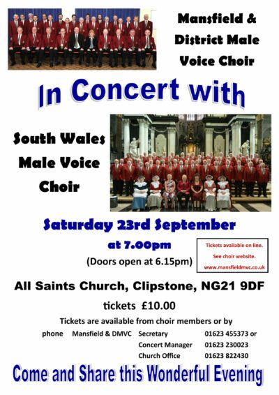 In concert with Cor Meibion De Cymru and Sempre - Mansfield Male Voice ...